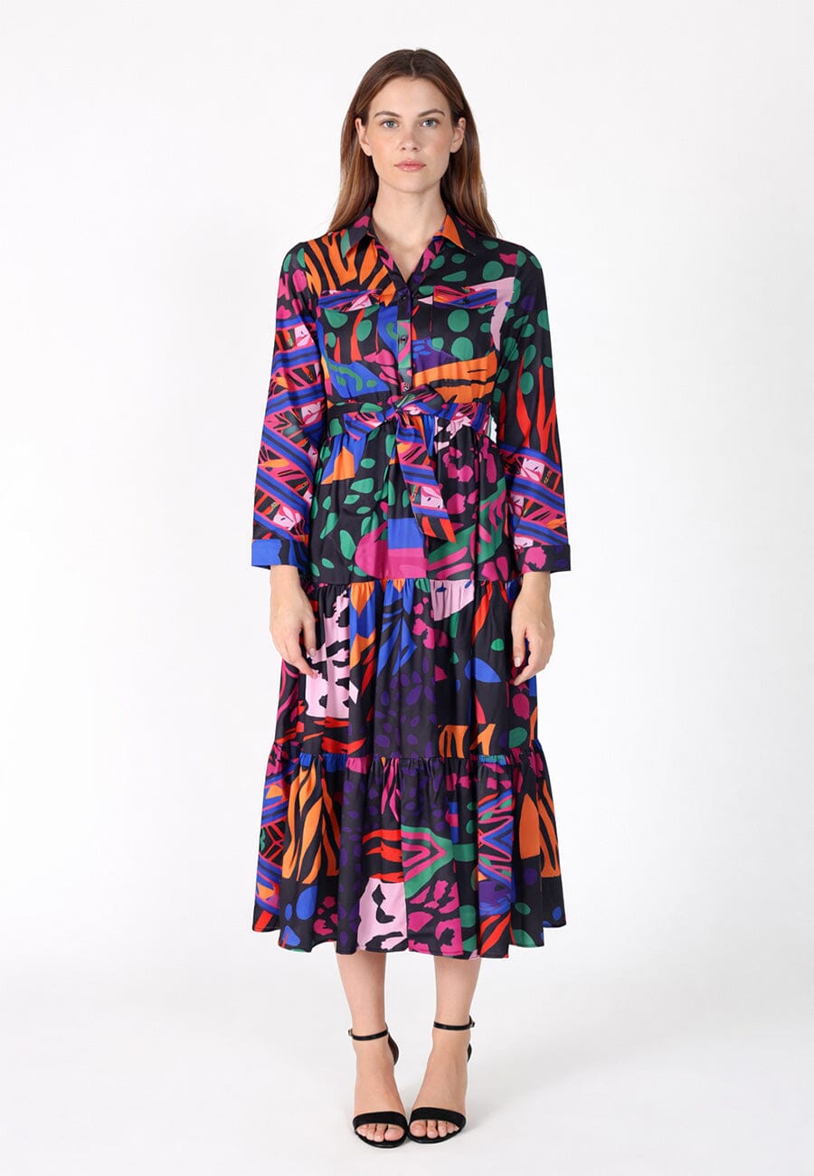 gracia maxi dress Abstract Print Full Sleeve Long – Fashion Short Puffed Sleeves Slip Dress With Side si-x-large Color:Light Pink Satin