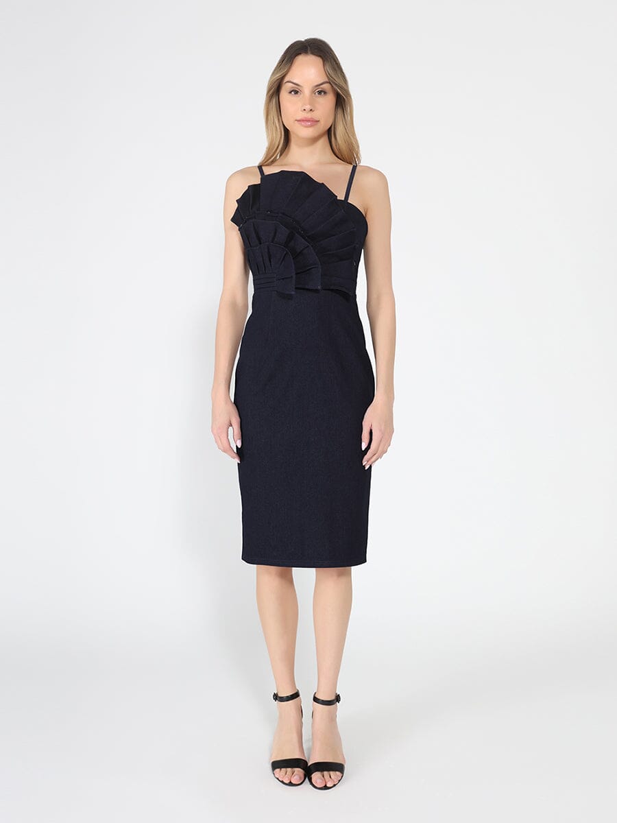 Bodice Pleated Details Strap Dress – Gracia Fashion