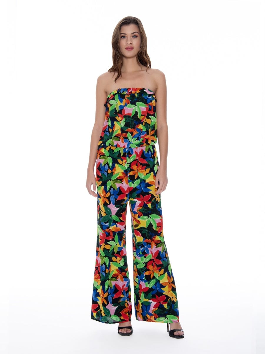 Colorful Nature Print Off-Shoulder Comfy Jumpsuit JUMPSUIT Gracia Fashion MULTI S 