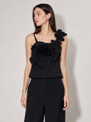 3D Floral Applique Camisole Top TOP Gracia Fashion BLACK S 
