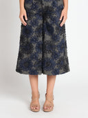 3D Floral Applique Wide Leg Pants PANTS Gracia Fashion 