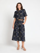 3D Floral Applique Wide Leg Pants PANTS Gracia Fashion 