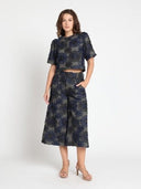 3D Floral Applique Wide Leg Pants PANTS Gracia Fashion 