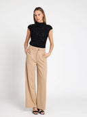 3D Flower Detail Cap Sleeve Top TOP Gracia Fashion 