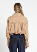 Front Button Open Long Sleeve Shirt Top