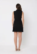 Double Breast Button Bottom Pleats Dress