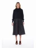 Knitted Body Layered w/ Quilted A-line Long Dress