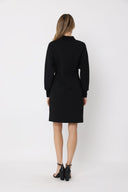 Comfort Fabric Front-Zip Fitted Waist Midi Dress