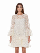 Floral Pattern Sheer Midi Dress