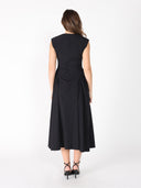 Sleeveless Side Gathered Maxi Dress