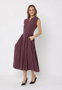 Sleeveless Side Gathered Maxi Dress