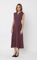 Sleeveless Side Gathered Maxi Dress