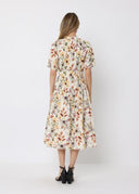 Floral print belt dress
