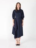 Bottom wrap shirt collared dress