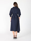 Bottom wrap shirt collared dress