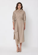 Bottom wrap shirt collared dress