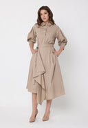Bottom wrap shirt collared dress