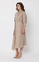 Bottom wrap shirt collared dress