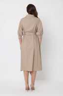 Bottom wrap shirt collared dress