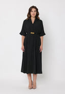 Stripe Pattern Dolman Sleeve Front Button Down Dre