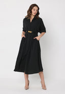 Stripe Pattern Dolman Sleeve Front Button Down Dre