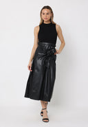 Sleeveless Tie Detail Front Midi-Dress
