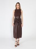 Sleeveless Tie Detail Front Midi-Dress