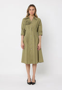 Front Button Down Dolman Sleeve Dress