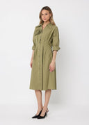 Front Button Down Dolman Sleeve Dress