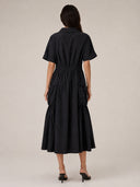 Short Sleeve Button Down Collared Dress