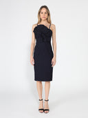 Bodice Pleated Details Strap Dress