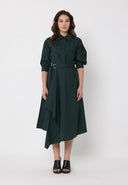 Bottom wrap shirt collared dress