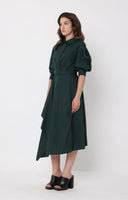 Bottom wrap shirt collared dress