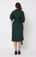 Bottom wrap shirt collared dress