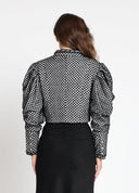 Circle Texture Fabric Long Sleeve Crop Jacket (pre order)