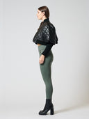 Quilted Puff Jacket with Ribbed Sleeve