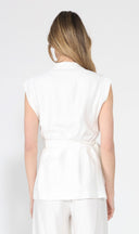 Button detail sleeveless vest