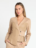 Gracia Fashion Women's Asymmetric Wrap Style V-Neck Long Sleeve