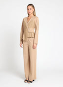 Gracia Fashion Women's Asymmetric Wrap Style V-Neck Long Sleeve