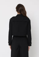 Long sleeve Flap Pocket High Neck Zip Up Jacket
