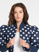 Quilted Polka Dot Jacket With Ribbed Sleeve