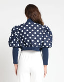 Quilted Polka Dot Jacket With Ribbed Sleeve