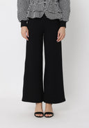 Wide-Leg Solid Color Scuba Pants