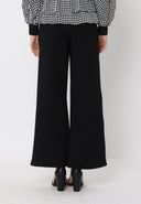Wide-Leg Solid Color Scuba Pants