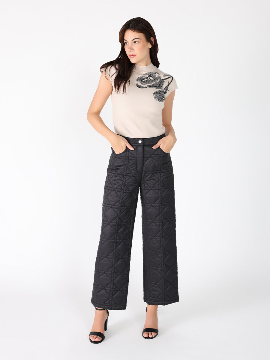 Straight Leg Quilted Puffer Pants