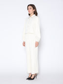 High Elastic Waist Pearl Hem Pants (pre-order)