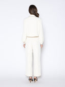 High Elastic Waist Pearl Hem Pants (pre-order)