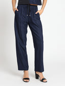 Wide leg draw code elastic waist pant