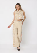 Floral Print Wide Leg Pants