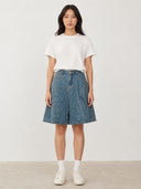 Front button & Zip Closure Jorts Denim Pants